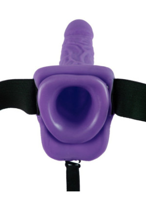 7" Vibrating Hollow Strap-on